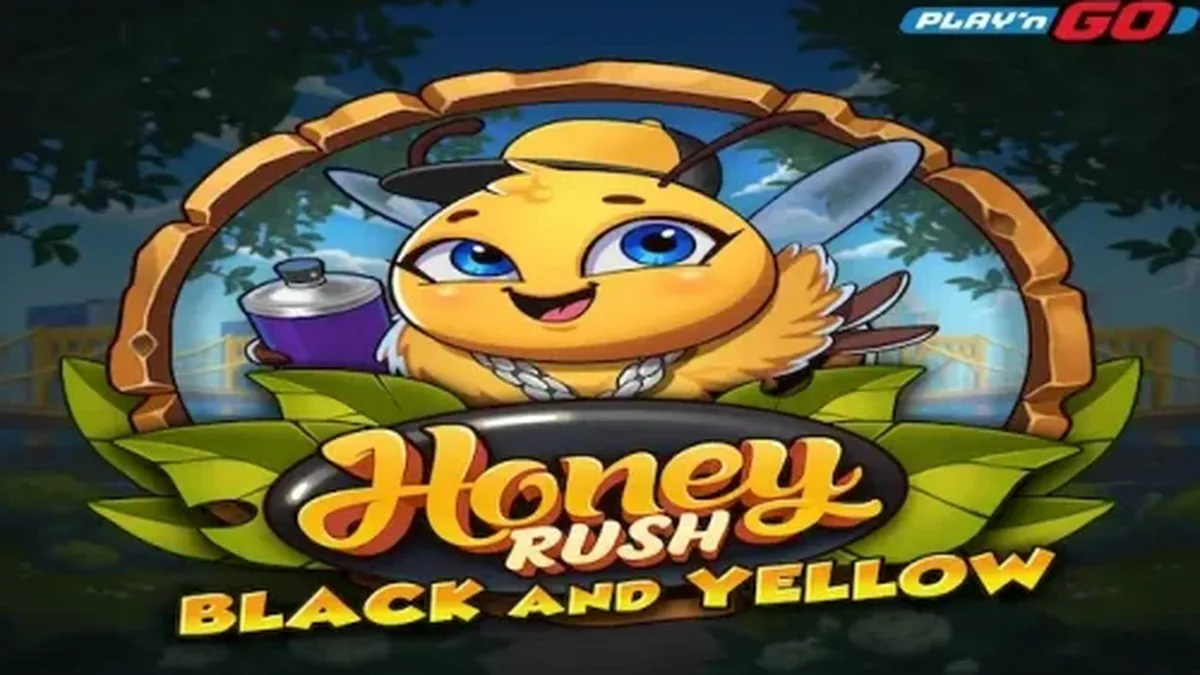 Honey Rush Black and Yellow স্লট গেমের গ্রিড এবং নিওন থিম
